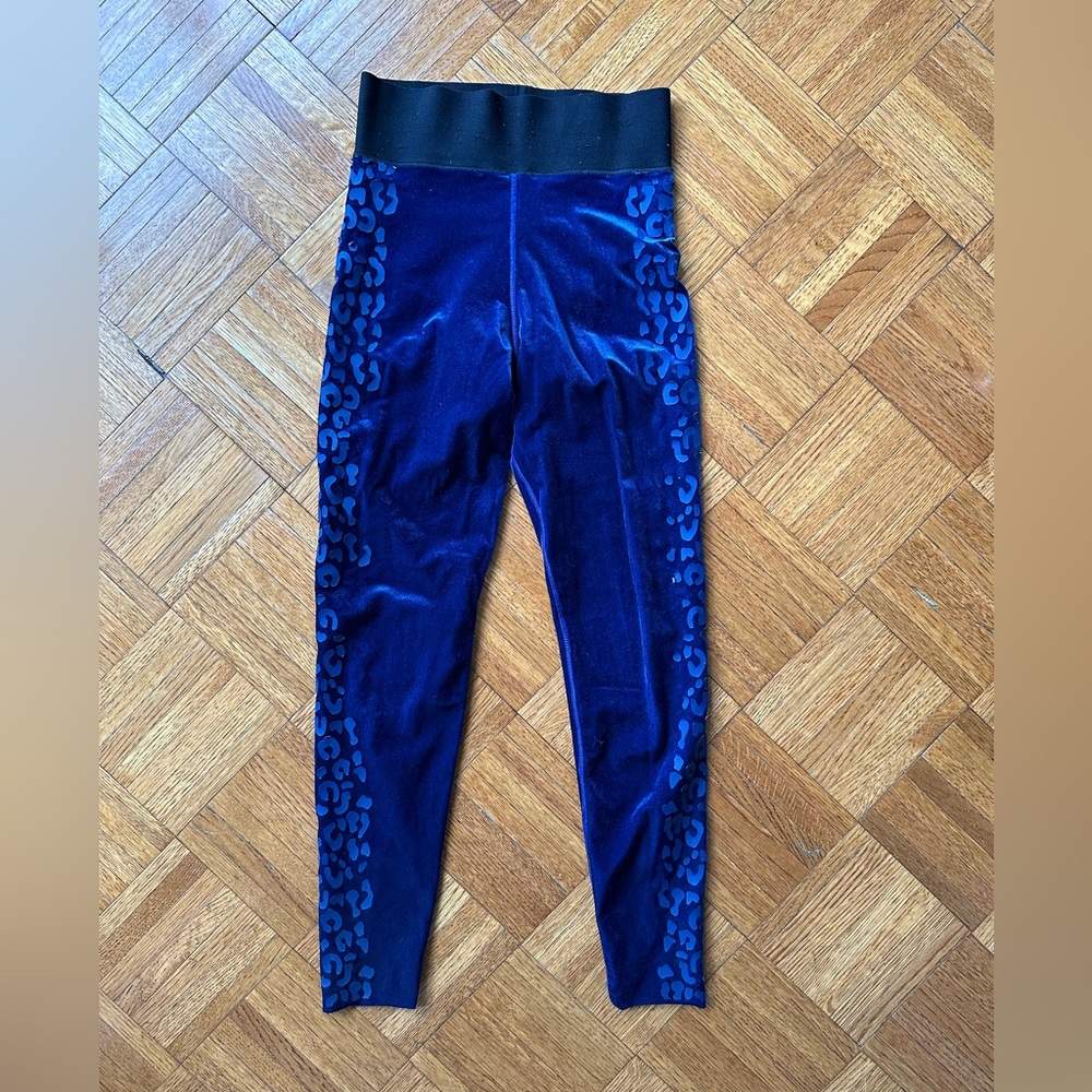 Ultracor navy velvet high waist cheetah leggings